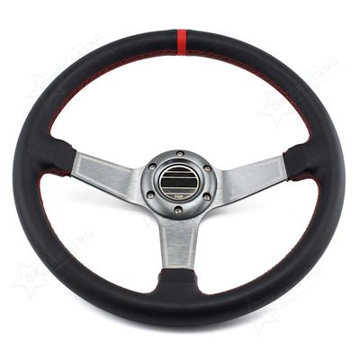 품질  Universal Auto Refitting Silver Deep Frame PVC Car Steering Wheel 350mm Spoke 공장