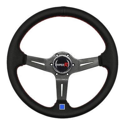 품질  Sports Racing Modified Accessories Deep Dish Universal Leather Racing Steering Wheel Drift Sports Steering Wheel 공장